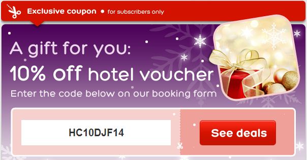 Hotels.com 10%off hotel Voucher