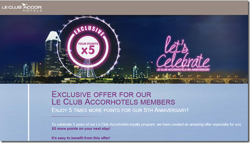 Le Club Accorhotels 5 Times more Points