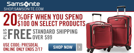 Samsonite 20% OFF Promo code