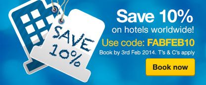 Expedia announced a 10% off code for selected hotels around the world!