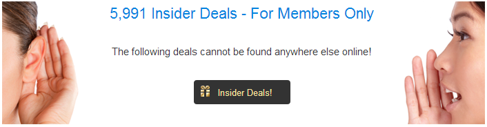Hi   Insider deals  access only via this email.