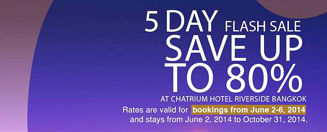 Chatrium Bangkok Hotel flash sale – Free breakfast, free wifi and more Chatrium Bangkok Hotel flash sale – Free breakfast, free wifi and more