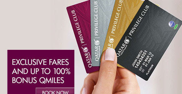 Exclusive pre-sale offer plus Earn up to 100% bonus Qmiles on Qatar airways – Book by 3 Aug 2014