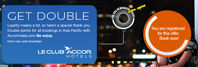Get double Accor Le Club points for bookings in Asia Pacific in the next 100 days