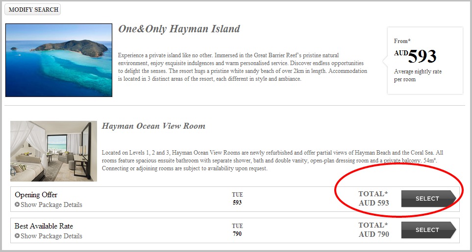 hayman.oneandonlyresorts.com reservations searchresults.aspx action rs