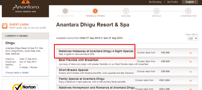 Anantara Dhigu Maldives Promo: Stay 4 nights and get 20% off discount