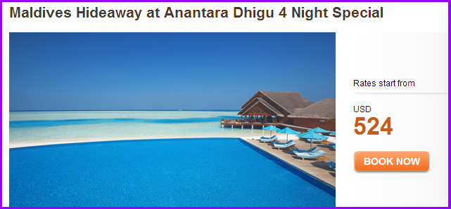 Hotel Deal in Maldives   Anantara Dhigu   4 Night 20  Special Offer