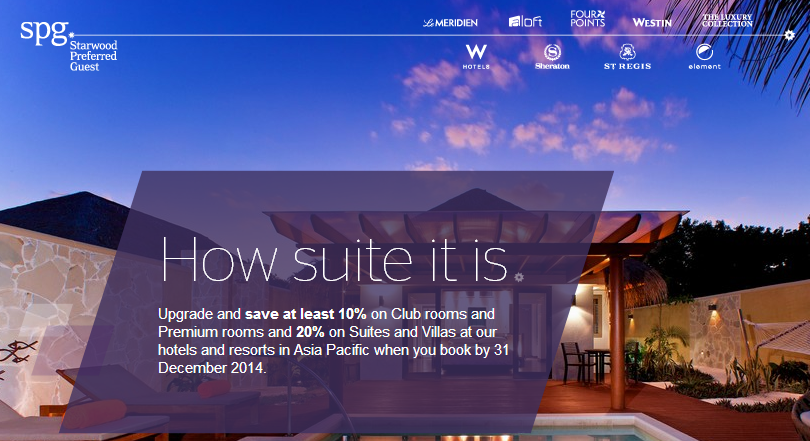 Upgrade your stay in Asia Pacific   Starwood Hotels   Resorts
