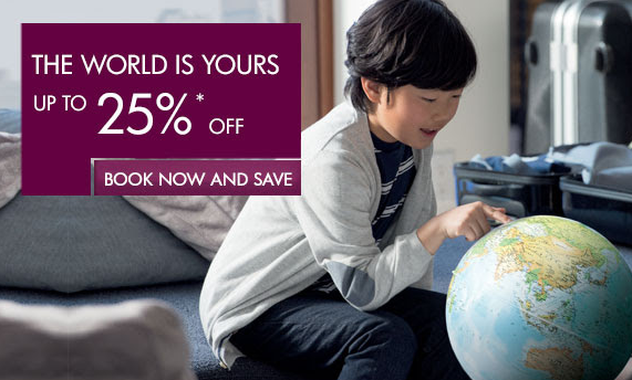 The world is yours   3 days only   Book now and save up to 25
