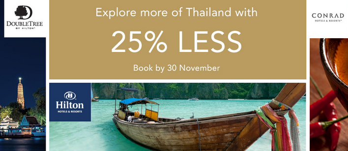 Hilton Hotel Deals – 25  off Thailand Hotels