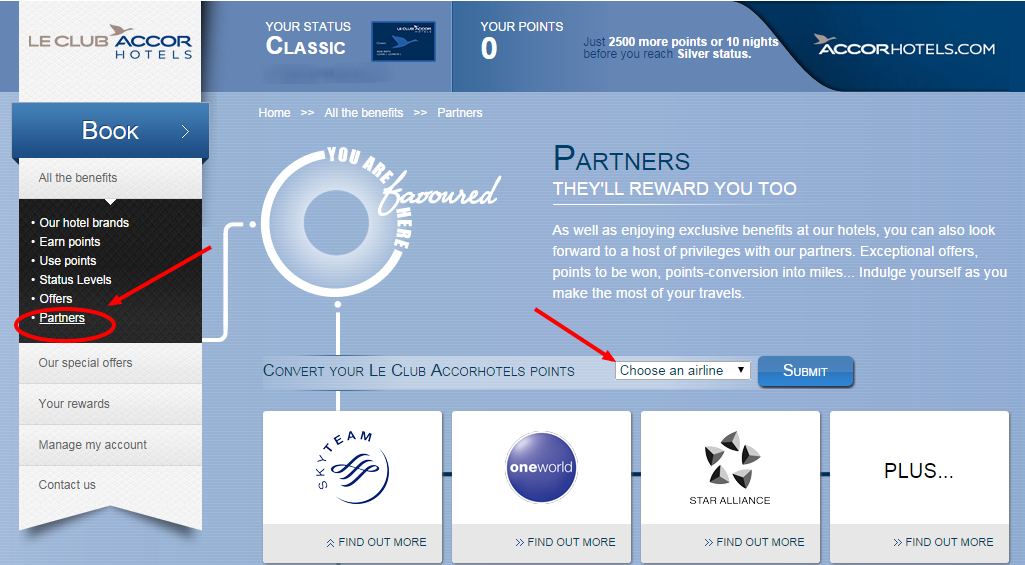 Partner offers  the advantages offered by Le Club Accorhotels partners