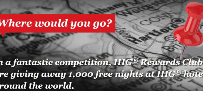 IHG Rewards Club is giving free award nights for 1,000 winners of lucky draw
