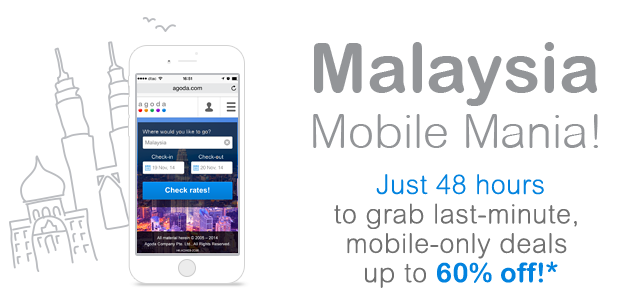Agoda 48-Hour flash deal – Get up to 60% off for Malaysia when booking through mobile