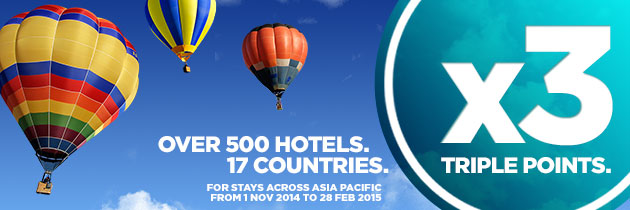 Le Club Accorhotels 3X Triple Points for stay in Asia Pacific – Registration required