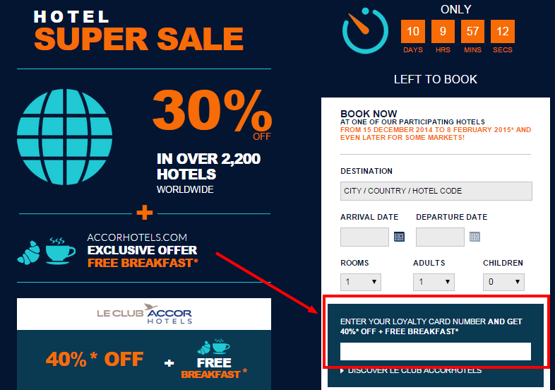 super sale  40  off your hotel room and breakfast for free