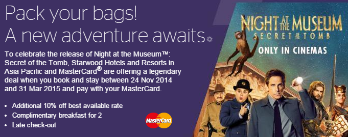 Pack your bags  A new adventure awaits  – Starwood Hotels and Resorts   MasterCard