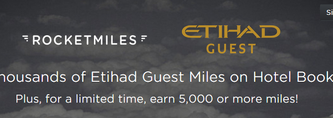 Rocketmiles promo code: 5,000 free bonus Etihad Guest Miles for signing up and making a first booking
