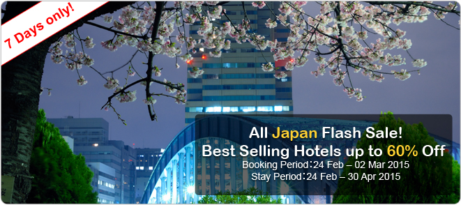 Agoda Japan 7 Days Flash Sale – Up to 60% off on selected hotels – Book by March 2, 2015