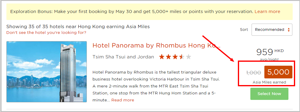 Rocketmiles   Hotel search result