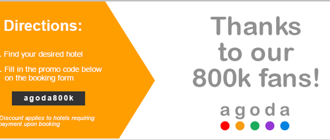 Agoda release 10% off promotion code to celebrate 800K Facebook Fans – Book by June 11  (Ended)