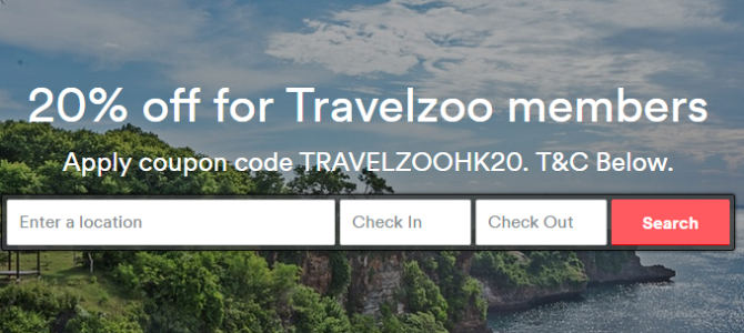 20% off airbnb promotion code “TRAVELZOOHK20” – October 31, 2015