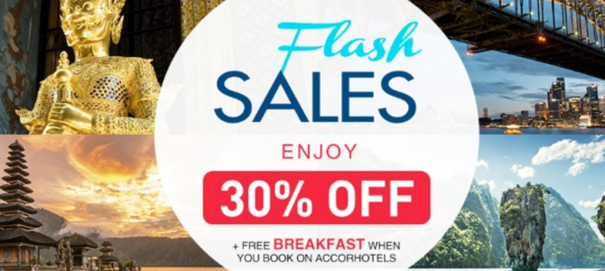 Accorhotels Asia 30% off flash sale. Rate included free breakfast. Book by February 29