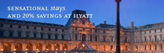 Hyatt 20% off Promotion for Europe, Africa, Middle East and India and 1,000 bonus points – Book by January 24, 2015