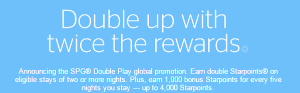 SPG announced global promotion: Double play (Register to get double points)