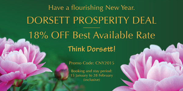 Dorsett Hotel 18% off best available rate discount code – Book by February 28th, 2015