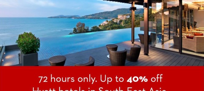 Preview: Hyatt 72 hours flash sale, up to 40% off for hotels in South East Asia