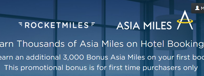 Earn additional 3,000 bonus Asia Miles/3,000 bonus Avios on your first hotel bookings on Rocketmiles – Book by July 31