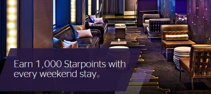 SPG “Make It Count” promo – Earn 1,000 bonus Starpoints with weekend stay (Registration required)
