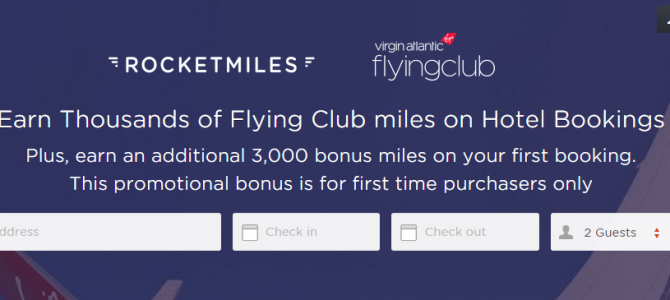 Rocketmiles Virgin Atlantic Miles Promo: Earn at least 3,500 Virgin Atlantic Miles on your first booking