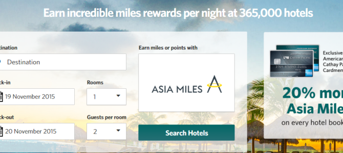 Get 5,000 Asia Miles when you use your American express Cathay Pacific credit card to book your first stay on Kaligo
