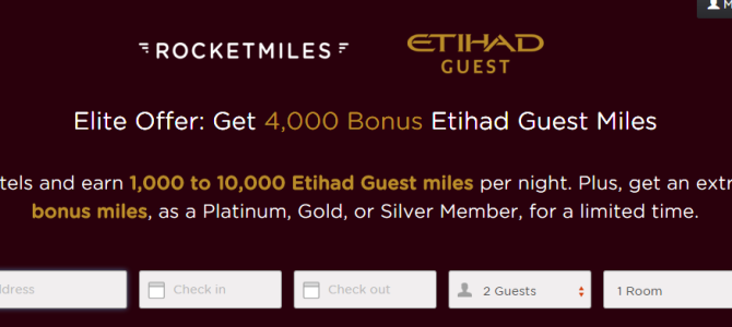 Rocketmiles Etihad Miles Promo: Earn at least 4,000 Etihad Airways Miles on your first booking