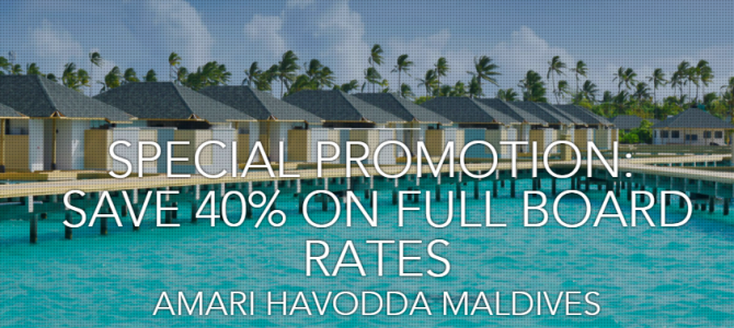 Amari Havodda Maldives now open – Get 40% off and include free breakfast, lunch, dinner.