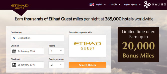Earn 5,000 bonus Etihad Guest miles when you spend USD $500 or more cumulatively by 31 March 2016