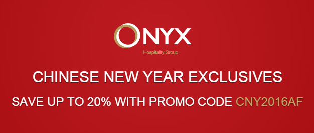 ONYX Hospitality 2016 new discount code – Get max 20% off and book by February 28, 2016